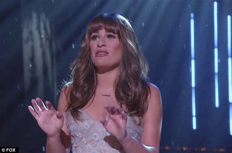 lea michele vomited and choked on snow while singing let it go on glee daily mail online