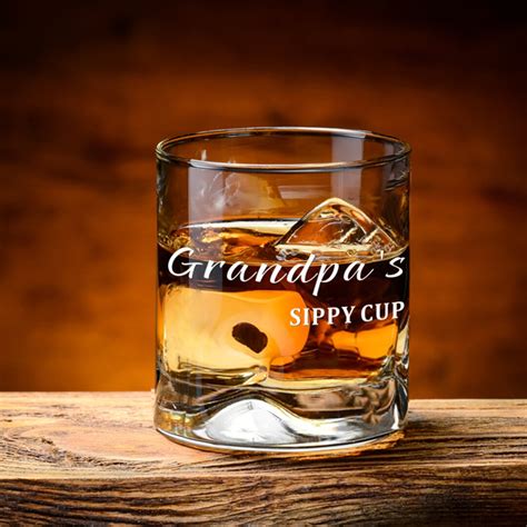 Grandpas Sippy Cup Engraved Whiskey Glass Rocks Glass Etsy