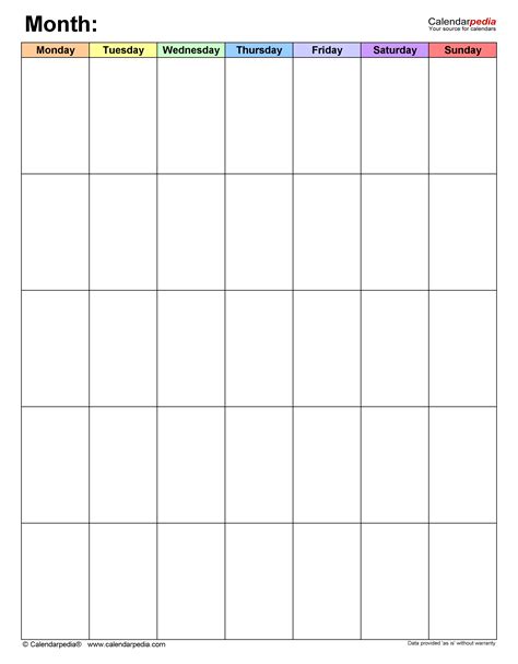 Free Monthly Planner Template Free Printable Templates