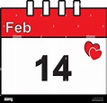 Página de calendario para el 14 de febrero para el Día de San Valentín ...