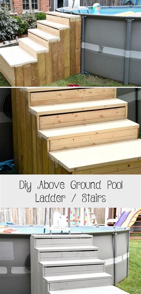 With social distancing guidelines in effect a step in which you probably won't accidentally electrocute yourself. Diy Above Ground Pool Ladder / Stairs | Above ground pool ...