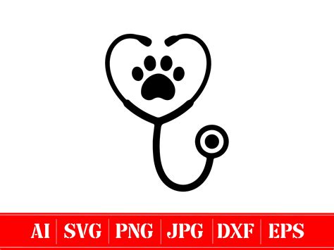 Veterinarian svg emblem digital vet logo silhouette pet | Etsy