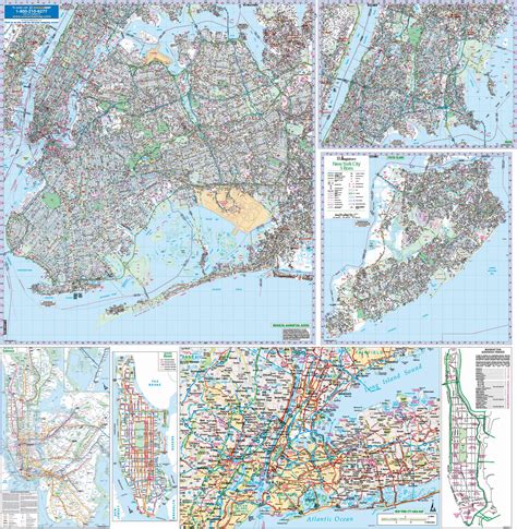 New York City Ny 5 Boroughs Wall Map Kappa Map Group