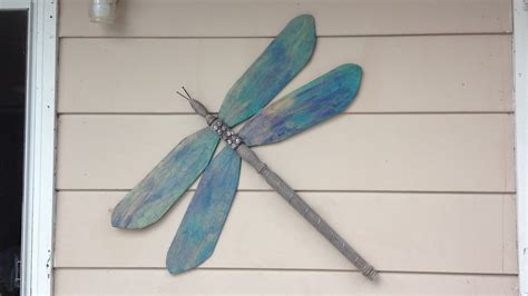 Dragonfly From Ceiling Fan Blades And Weathered Bed Post