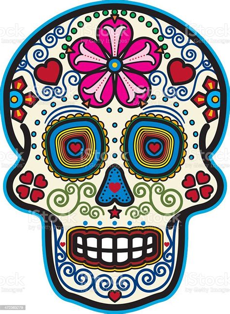Day Of The Dead Sugar Skull Stock Vector Art And More Images Of
