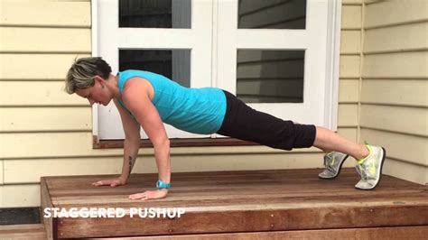 How To Do A Staggered Pushup Bodyweight Exercise Hillworks Online