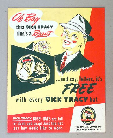 Hake S DICK TRACY HAT WITH PREMIUM RING STANDEE