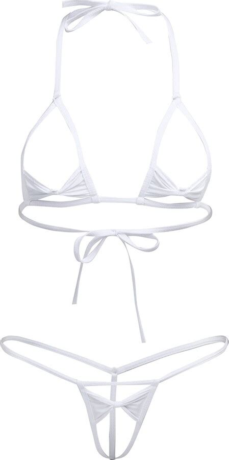 iiniim womens tiny micro tie side thong bikini unlined g string see through 2pc small top