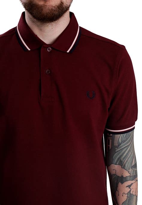 Fred Perry Slim Fit Twin Tipped Portsoft Pinknavy Polo