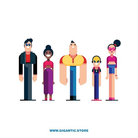 20 Beautiful Flat Design Bodies Vector Character Design Character