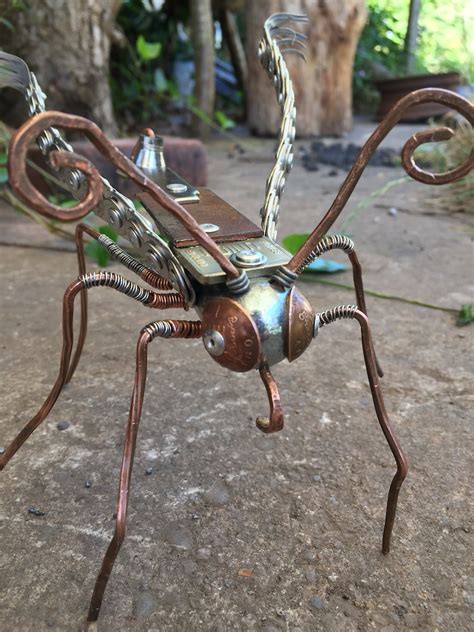 Metal Bug Small Garden Sculpture Scrap Metal Recycled Etsy