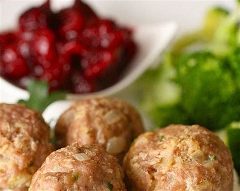 Herbed Turkey Meatballs With Cranberry Sauce Recipe