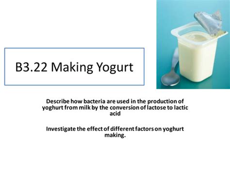 Making Yoghurt Teaching Resources