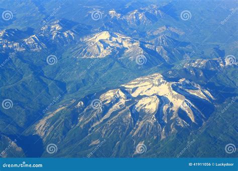 Aerial View Rocky Mountains Stock Photo Image Of Landscape States