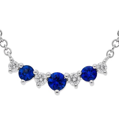 18ct White Gold Sapphire And Diamond Necklace Buy Online Free Insured