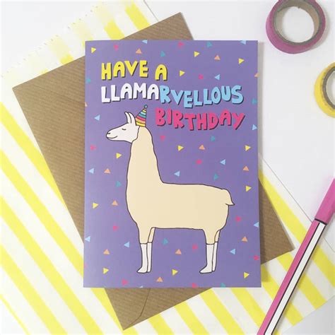 We even have cards to send a belated birthday wish to the person who may have slipped your choose your favorite birthday ecard template, customize it with personal photos and messages. Llama Birthday Card By Ladykerry Illustrated Gifts | notonthehighstreet.com