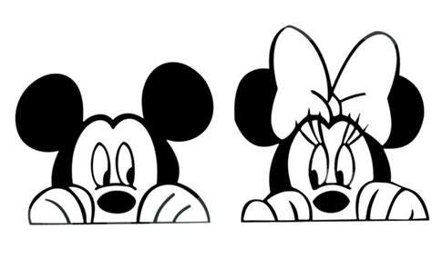 Peeking Mickey And Minnie Mouse Set Disney Vinyl Decal Car Window 75055