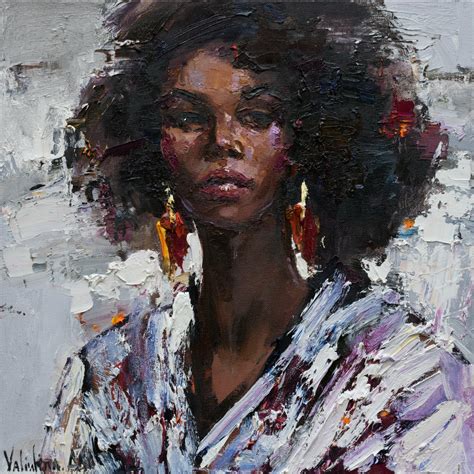 African Woman Portrait By Anastasiya Valiulina 2021 Painting Oil On