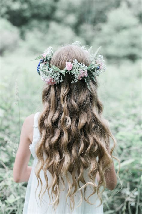 Flower Girl Flower Crown Hairstyle Wedding And Party Ideas 100 Layer Cake