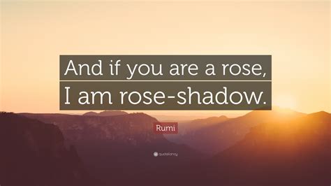 Rumi Quote And If You Are A Rose I Am Rose Shadow