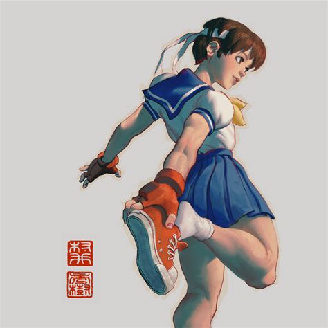 Artstation Street Fighter Fan Art Sakura