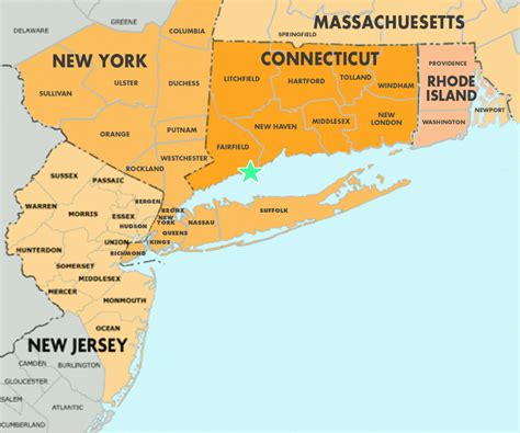 Map Of Tri State Area Ny Nj Ct - Printable Map