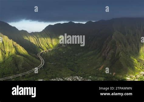 H3 Interstate Road Oahu Island Hawaii Panorama Landscape Of Scenic