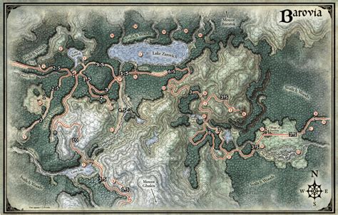 Barovia Map With Travel Times Included In Hours To Get To The Next