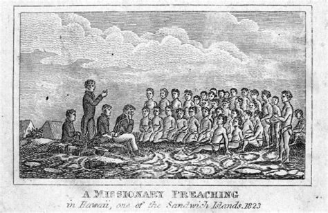 Posterazzi Hawaiian Missionary 1823 Na Missionary Preaching In Hawaii