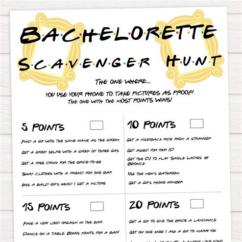 bachelorette scavenger hunt friends printable bachelorette games ohhappyprintables