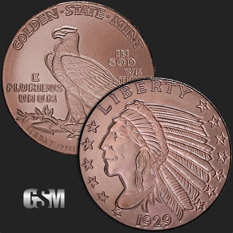 Incuse Indian 1 Oz Copper Round 1 Oz Copper Coin