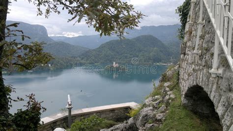 Picturesque View Overlooking The Small Island In The Lake Stock Image