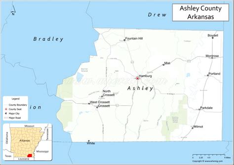 Map Of Ashley County Arkansas Where Is Located Cities Population