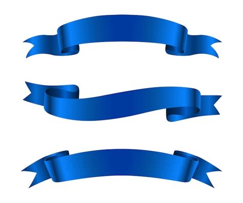 Banners De Cinta Azul Vector Premium