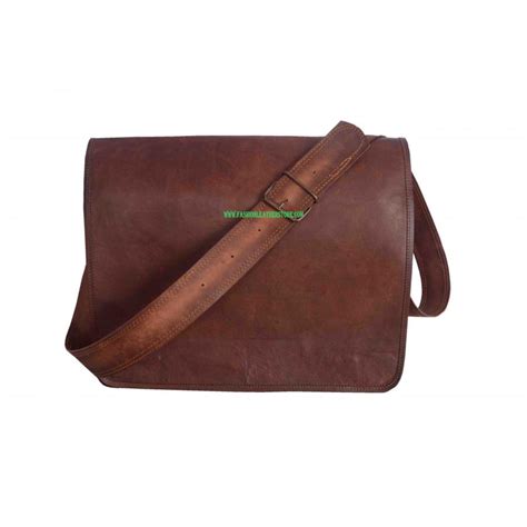 New Mens Vintage Brown Leather Full Flap Messenger Laptop Satchel