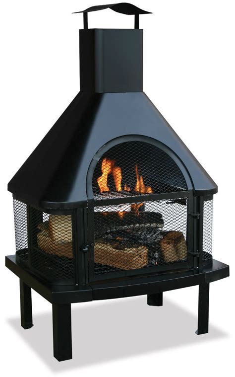 Fire pit chimney, when it's attached to the stone or concrete fire pit reminds an outdoor fireplace, which looks much more interesting and adds completely different character to the patio or backyard. Outdoor Fireplace Chimney Patio Deck Wood Burning Fire Pit Backyard Firehouse - Fire Pits