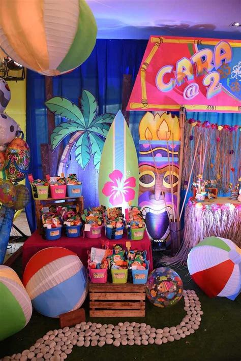 Olafs Tropical Summer Birthday Party Karas Party Ideas Luau Theme Party Hawaiian Party