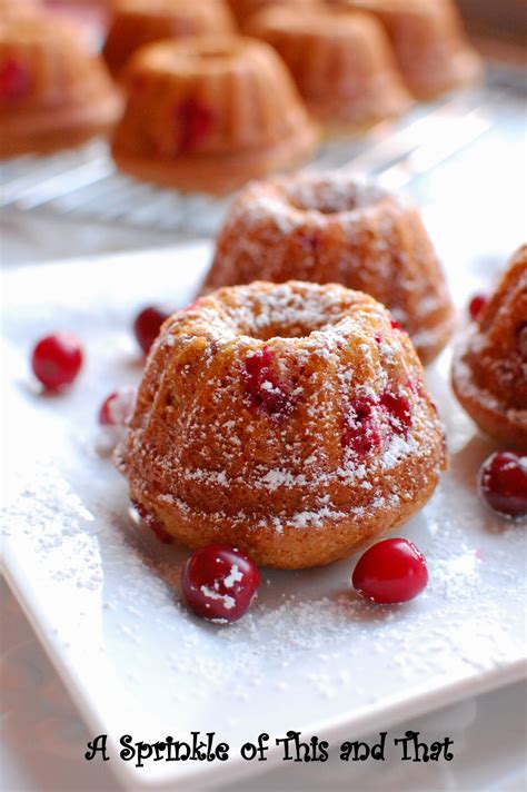 With their fluted design, bundt cakes are elegant desserts that happen to be easy to make too. A Sprinkle of This and That: Mini Cranberry Bundt Cakes