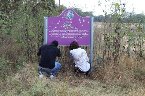 Emmett Till Vandals Shoot Sign Marking Where The Black Teenagers Body