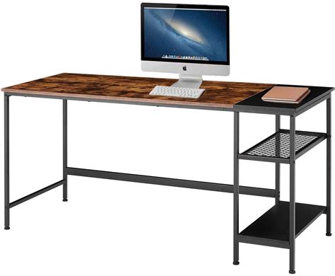 Erommy Industrial Computer Desk With Storage Shelves62 Inch Modern