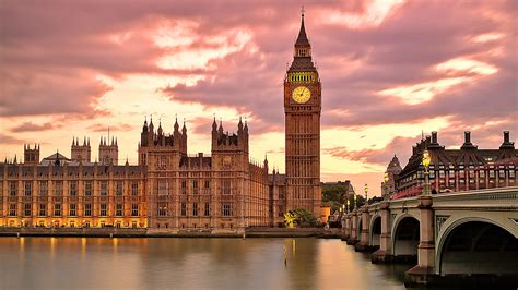 Ben London Westminster Desktop Sunset Bridge Clock Palace Thames