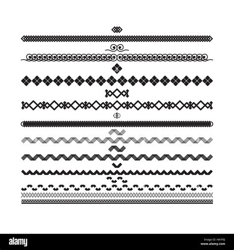 Set Of Vector Borders And Lines Design Geometric Elements Stock Vector