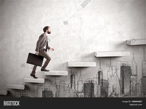 Side View Man Climbing Stairs Built Image And Photo Bigstock
