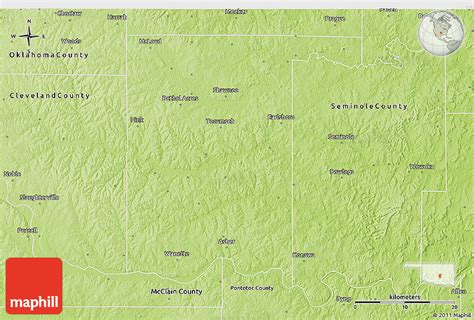 Physical 3d Map Of Pottawatomie County