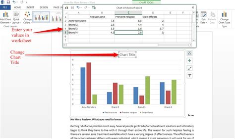 How To Create Charts In Word 2013 Tutorials Tree Learn Photoshop