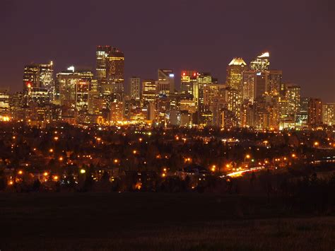 Calgary Cityscape Downtown Skyline Night Lights Calgar Flickr