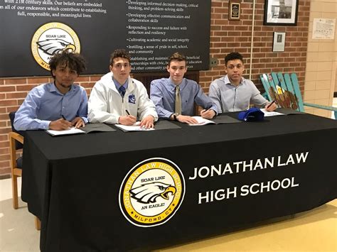 4 Jonathan Law High Student Athletes Sign Letters Of Intent Milford