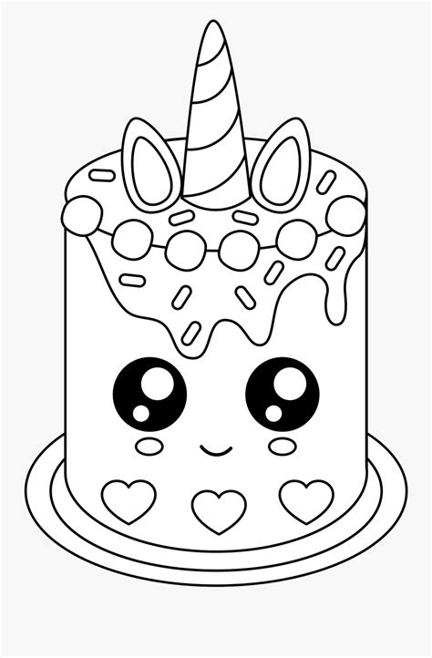 Cute unicorn head coloring pages. Free Cute Unicorn Cake - Unicorn Cake Coloring Pages ...