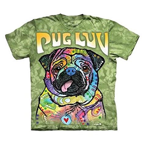 The Mountain Pug Luv Adult Green T Shirt