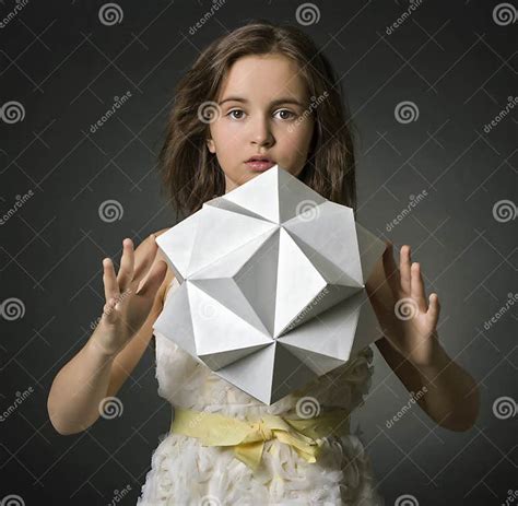 Teen Girl With Paper In Hand Polygon Figure Stock Photo Image Of